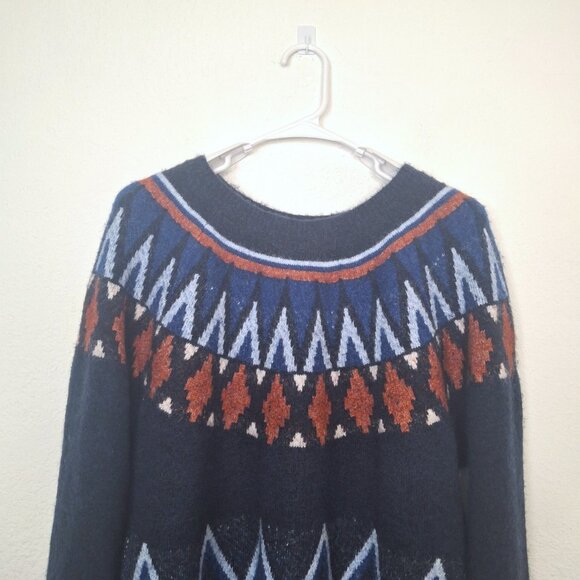 Anthropologie Sundry Fair Isle Sweater Sz XL 70s Retro Holiday Cabincore - Picture 7 of 12